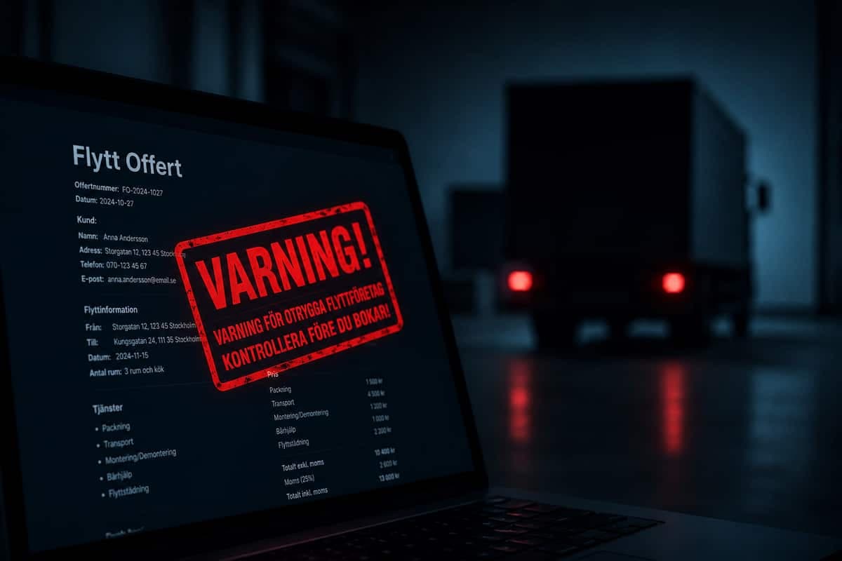 Varningssignal för oseriös flyttfirma